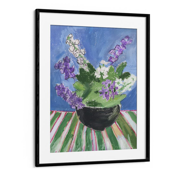 pottery petal paradise electric wall art prints in Black Frame With Mount