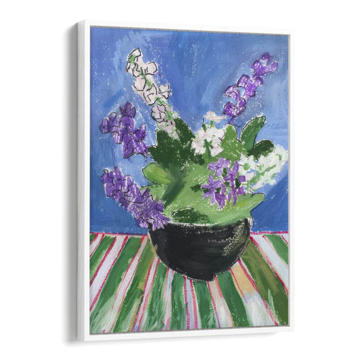 pottery petal paradise electric wall art prints in White Floater Frame