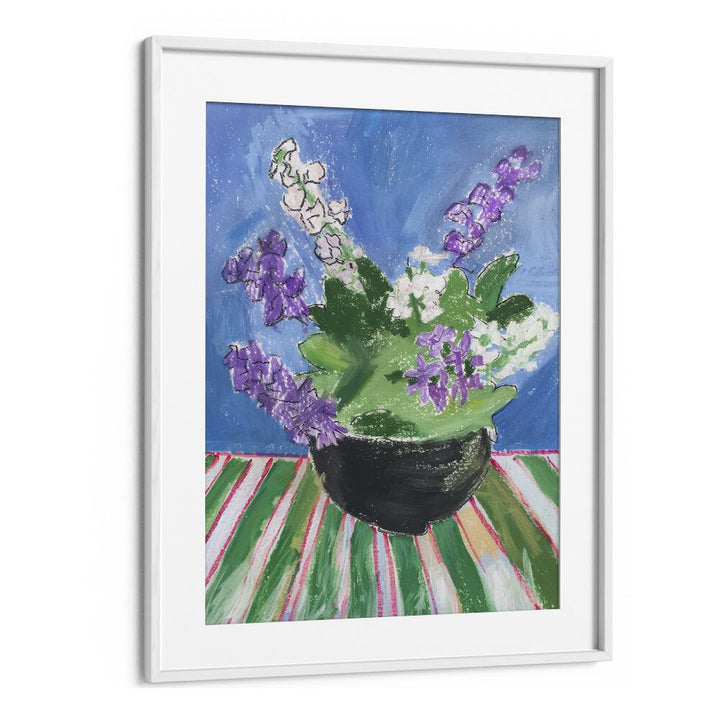 pottery petal paradise electric wall art prints in White Frame With Mount