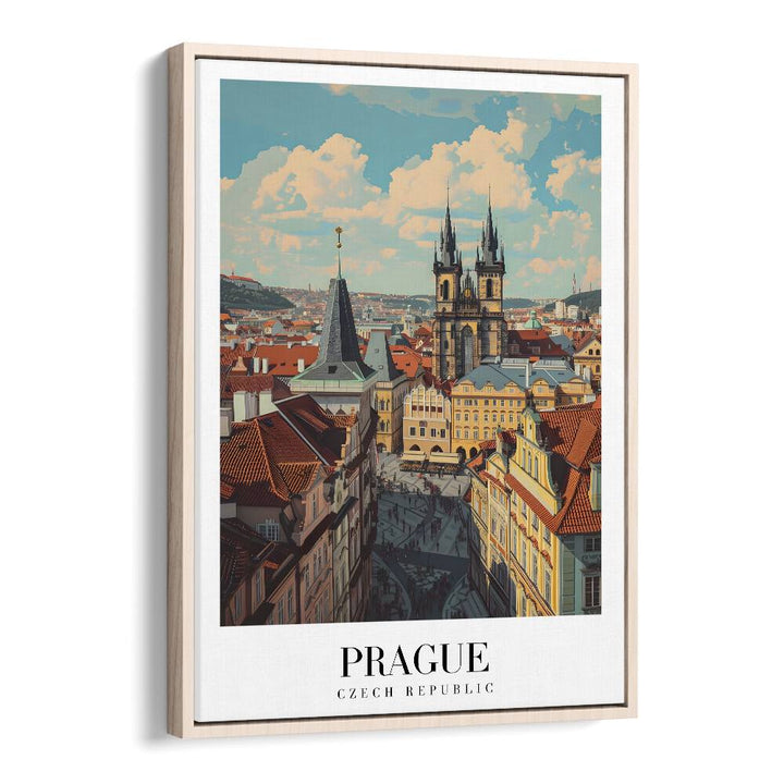 prague-czech republic II travel posters in Oak Wood Floater Frame