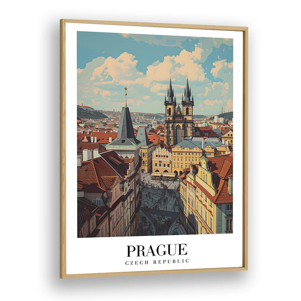 prague-czech republic II travel posters in Oak Wood Plain Frame