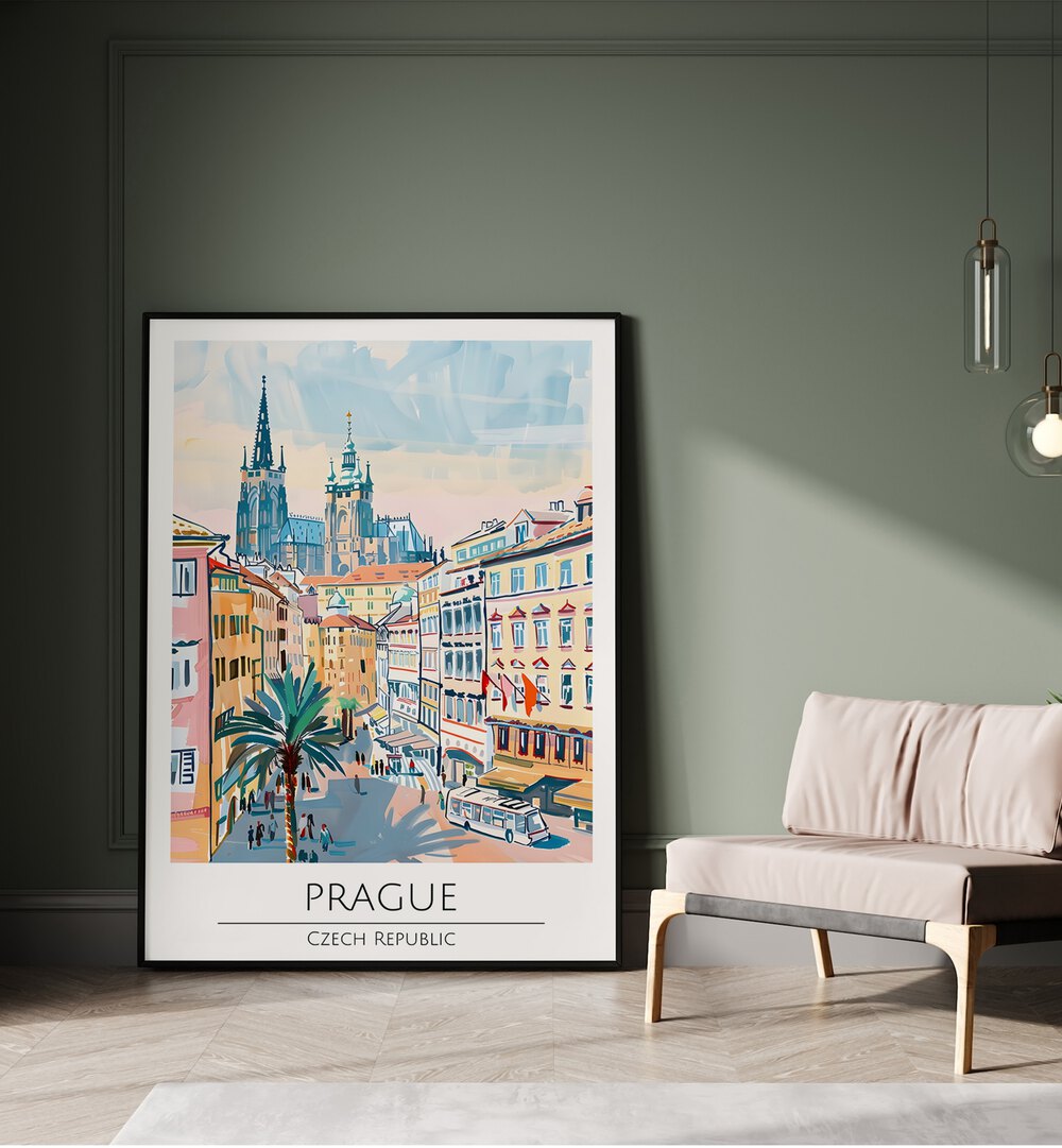 prague-czech republic travel posters Artwork I placed on a Wall