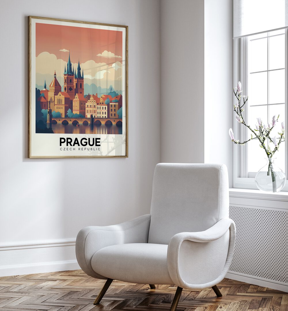 prague travel posters Artwork I. placed on a Wall 