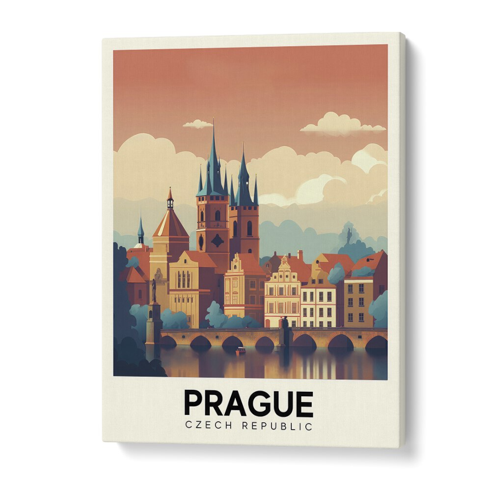 prague travel posters in Gallery Wrap