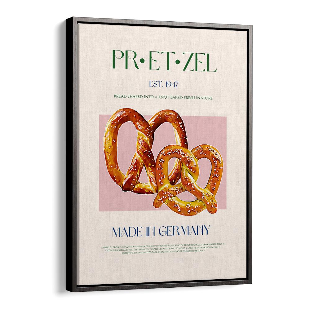 pretzel print bar cafe art in Black Floater Frame