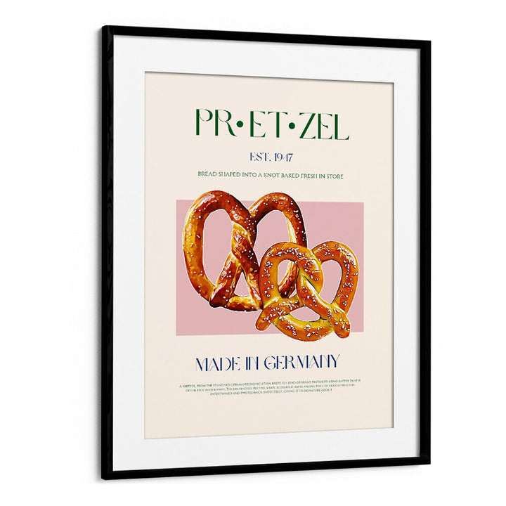 pretzel print bar cafe art in Black Frame With Mount