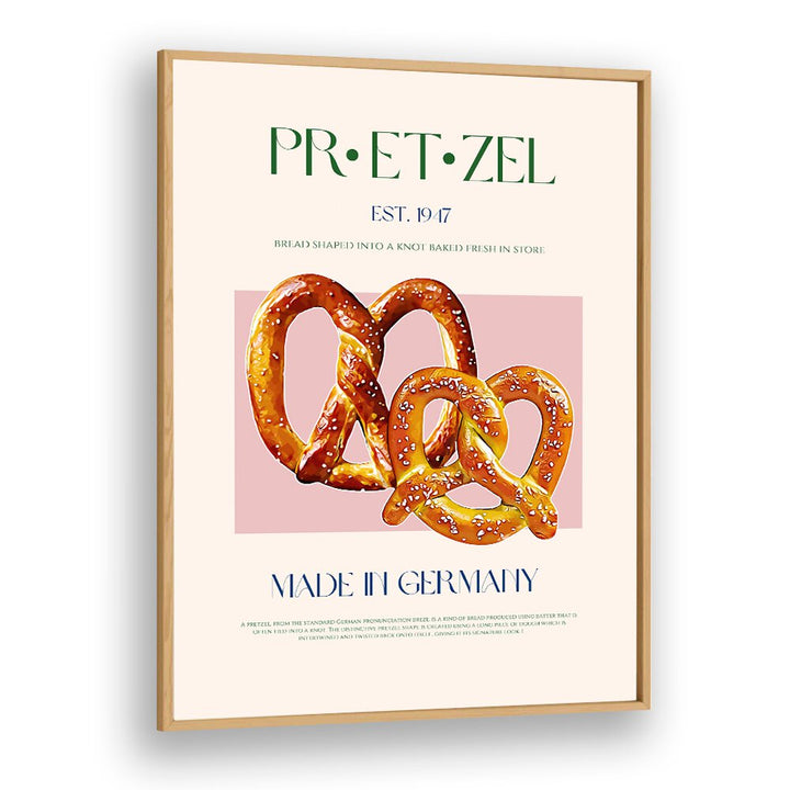 pretzel print bar cafe art in Oak Wood Plain Frame