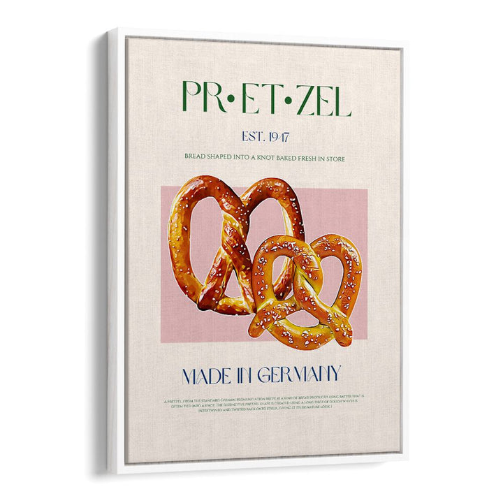 pretzel print bar cafe art in White Floater Frame