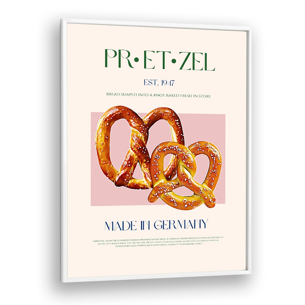 pretzel print bar cafe art in White Plain Frame