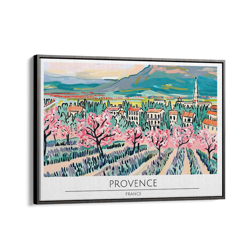 provence city-france travel posters in Black Floater Frame