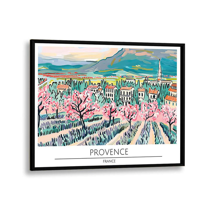 provence city-france travel posters in Black Plain Frame