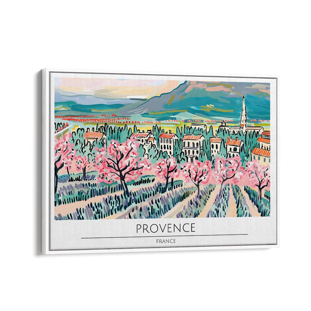 provence city-france travel posters in White Floater Frame