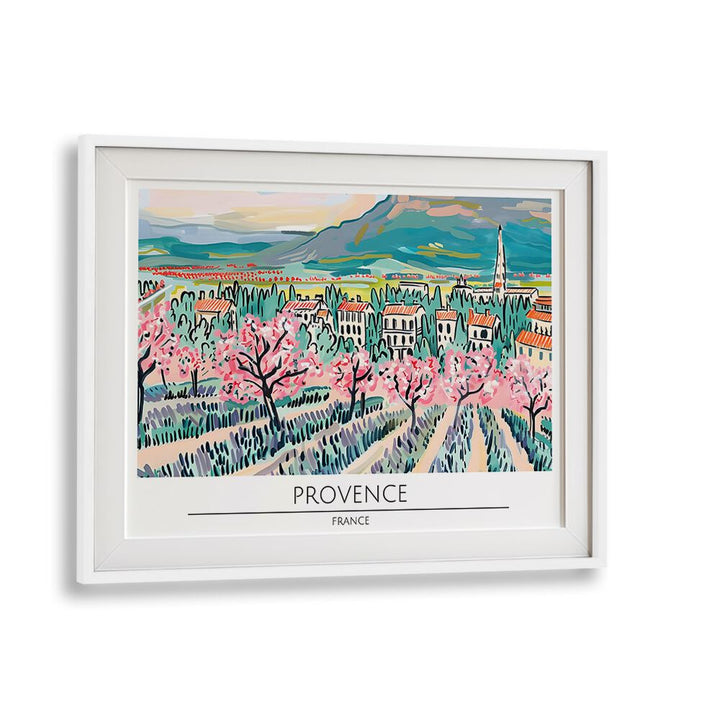 provence city-france travel posters in White Frame With Mount