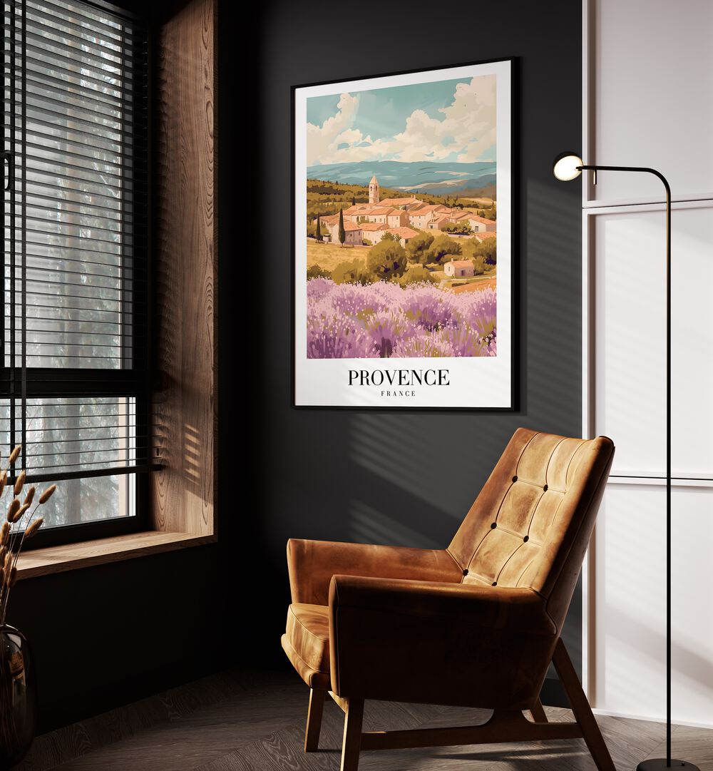 provence-france travel posters Artwork III placed on a Wall 