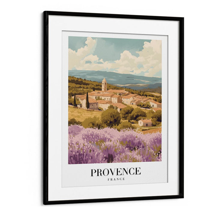 provence-france travel posters in Black Frame With Mount