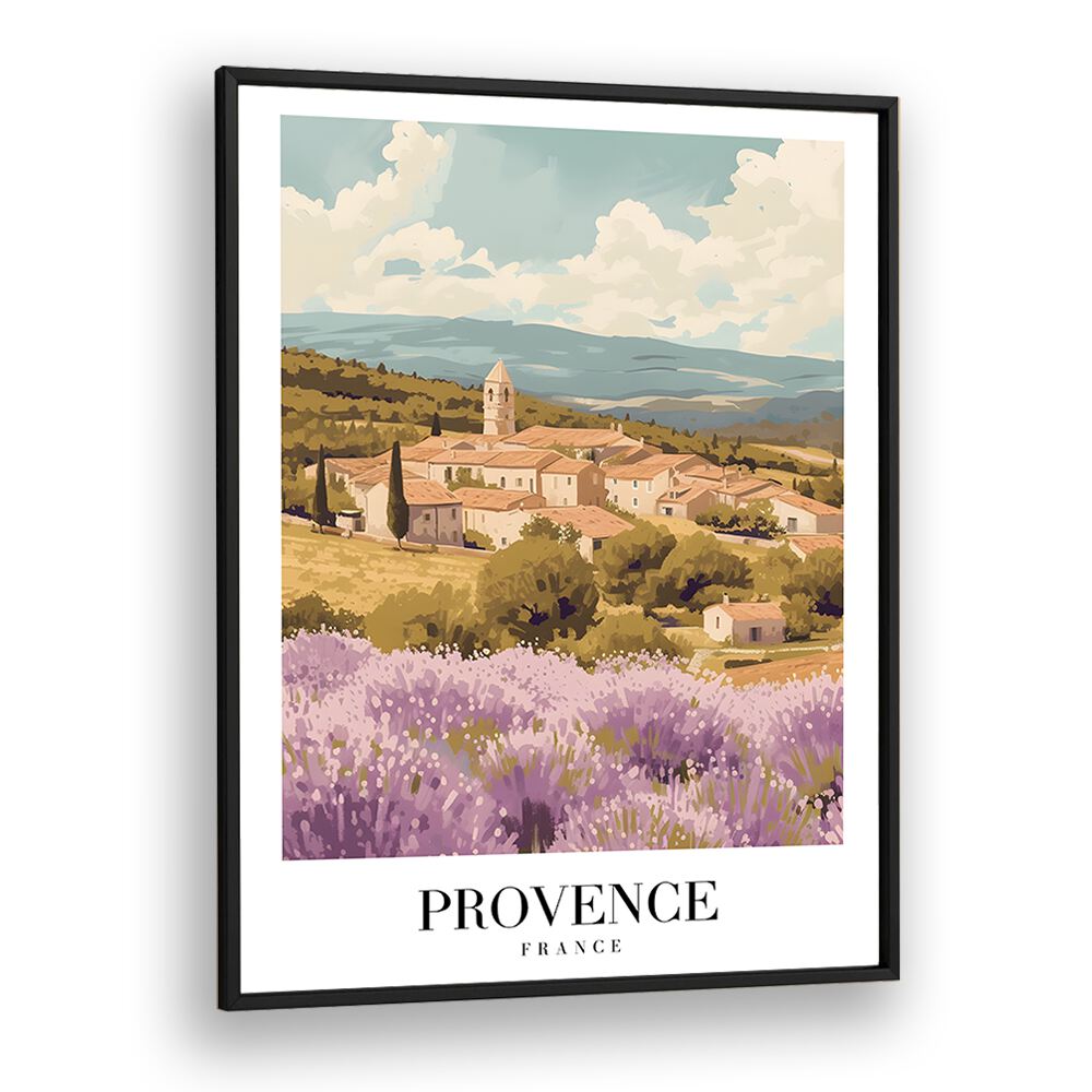 provence-france travel posters in Black Plain Frame