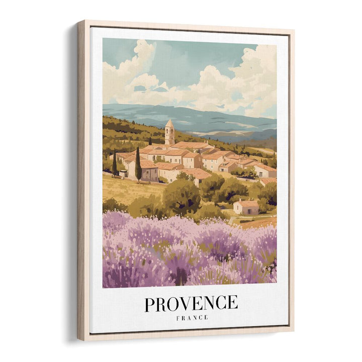 provence-france travel posters in Oak Wood Floater Frame