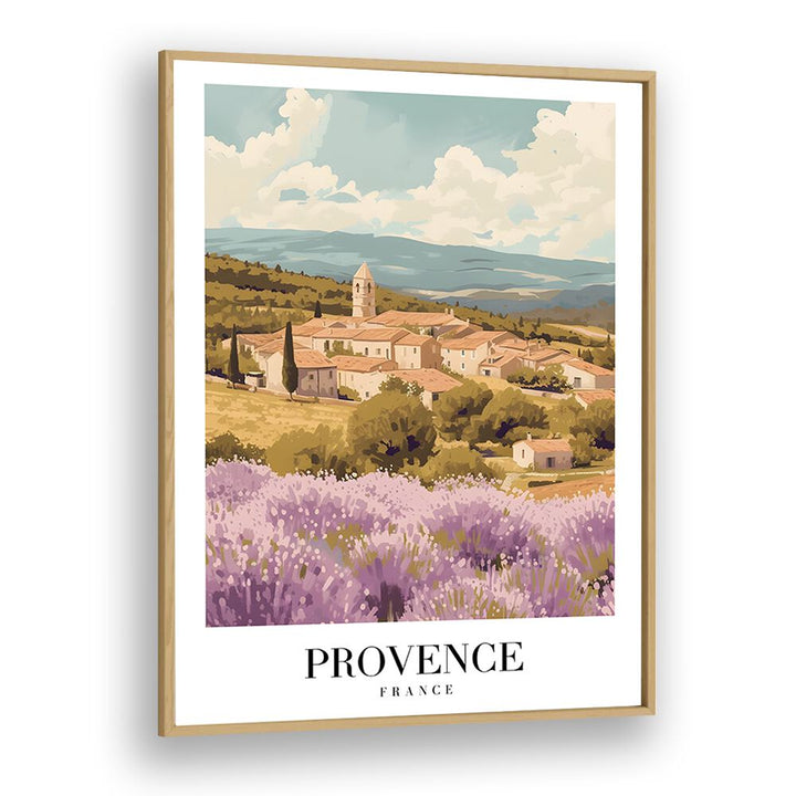 provence-france travel posters in Oak Wood Plain Frame