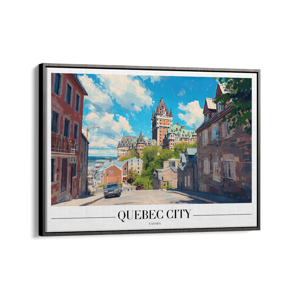 quebec city-canada I travel posters in Black Floater Frame