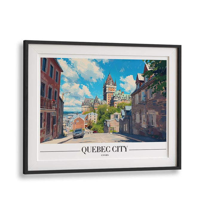 quebec city-canada I travel posters in Black Frame With Mount