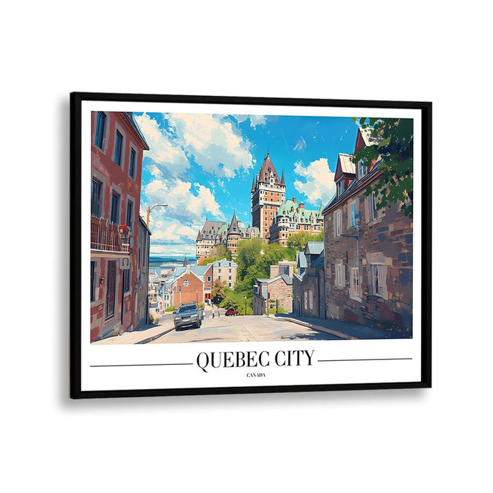 quebec city-canada I travel posters in Black Plain Frame