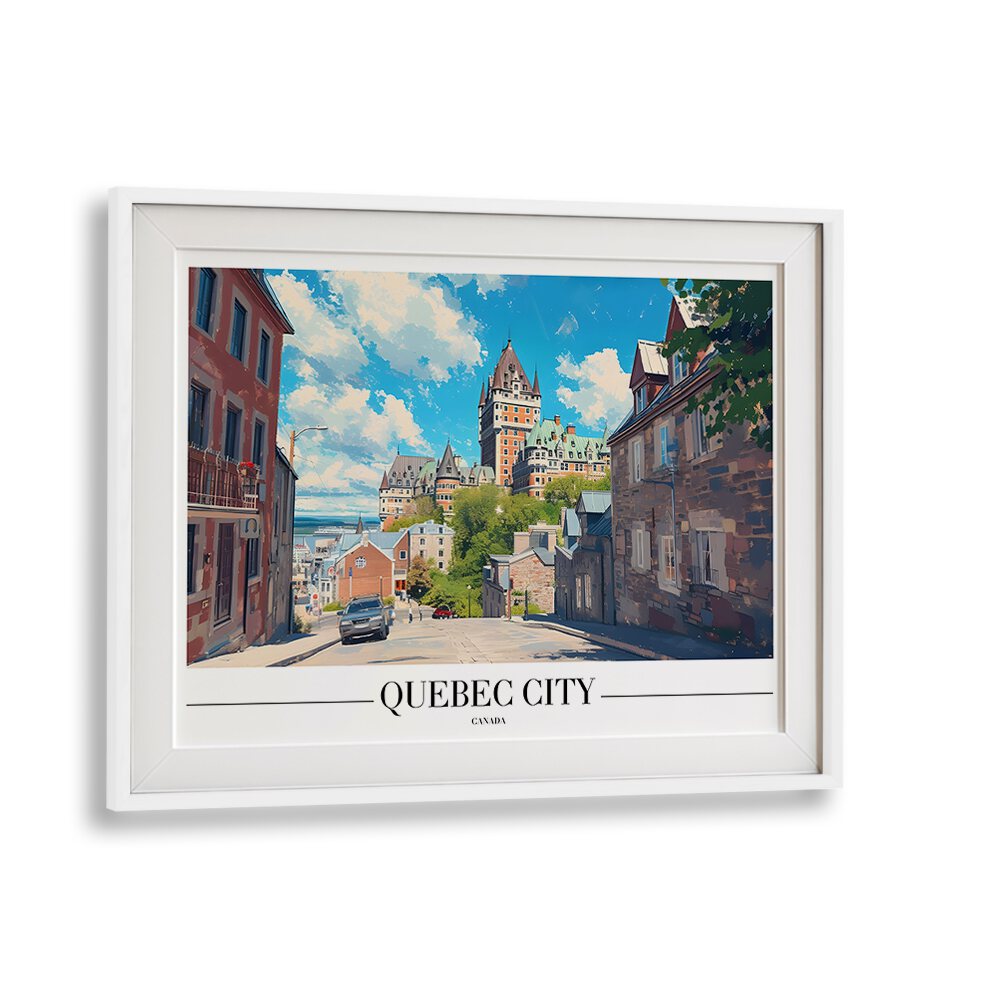 quebec city-canada I travel posters in White Frame With Mount