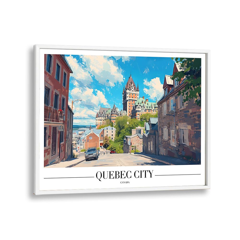 quebec city-canada I travel posters in White Plain Frame