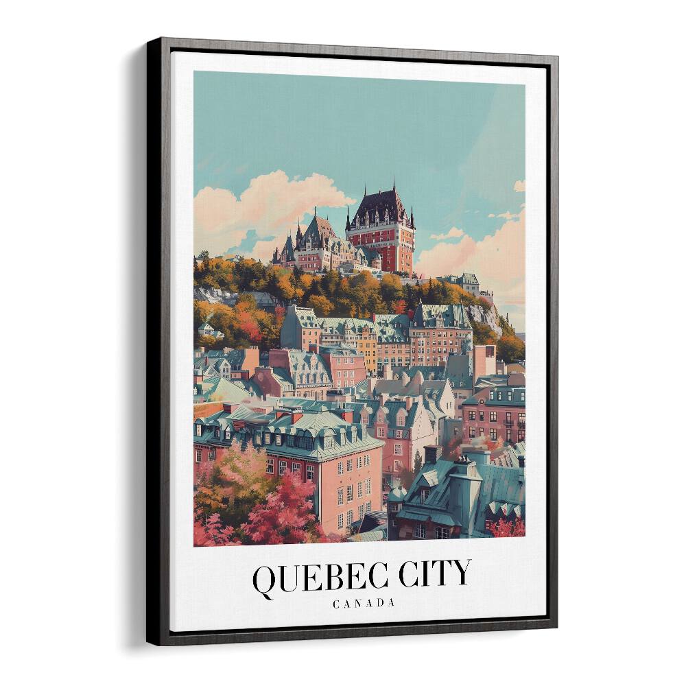 quebec city-canada II travel posters in Black Floater Frame