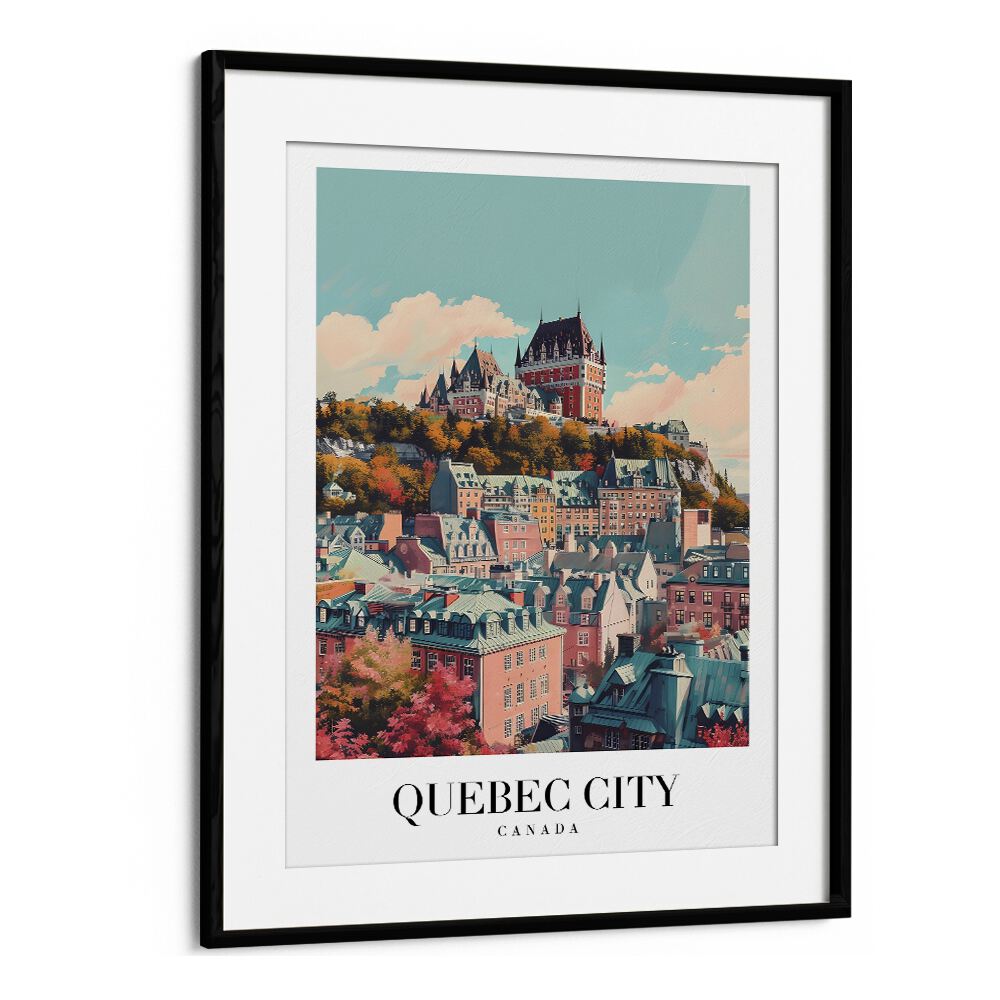 quebec city-canada II travel posters in Black Frame With Mount