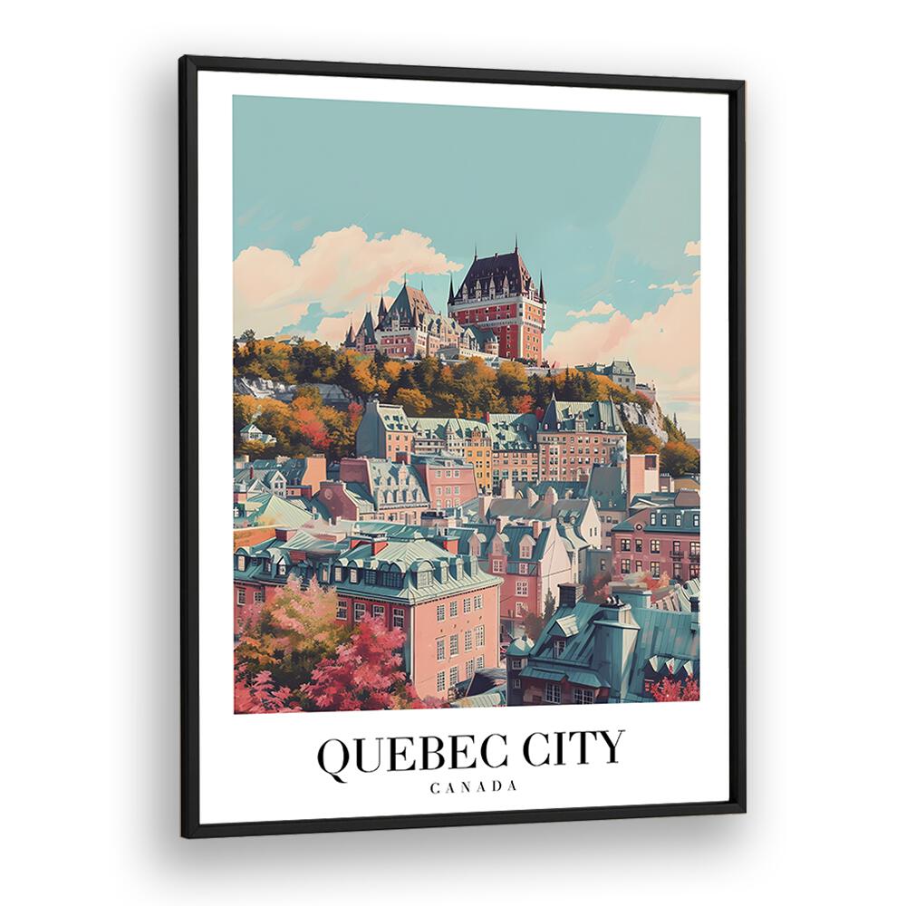 quebec city-canada II travel posters in Black Plain Frame