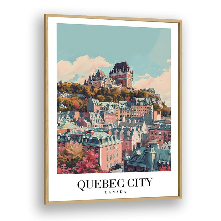 quebec city-canada II travel posters in Oak Wood Plain Frame