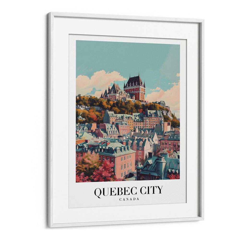 quebec city-canada II travel posters in White Frame With Mount