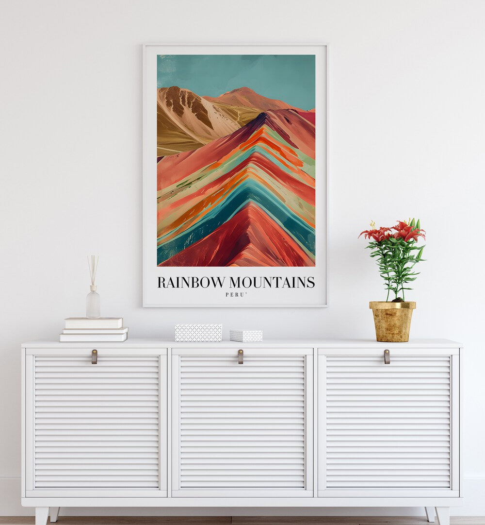 rainbow mountains-peru II travel posters Artwork II placed on a Wall 