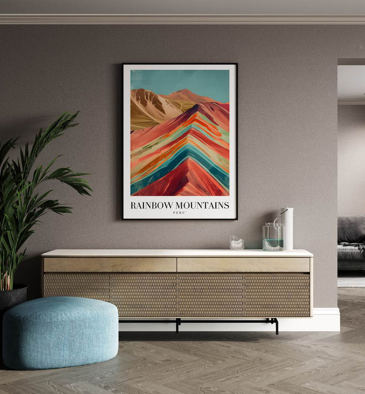 rainbow mountains-peru II travel posters Artwork III placed on a Wall 