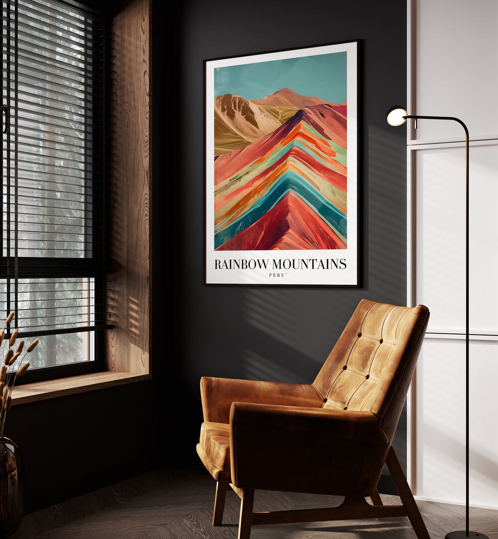 rainbow mountains-peru II travel posters Artwork IV placed on a Wall 