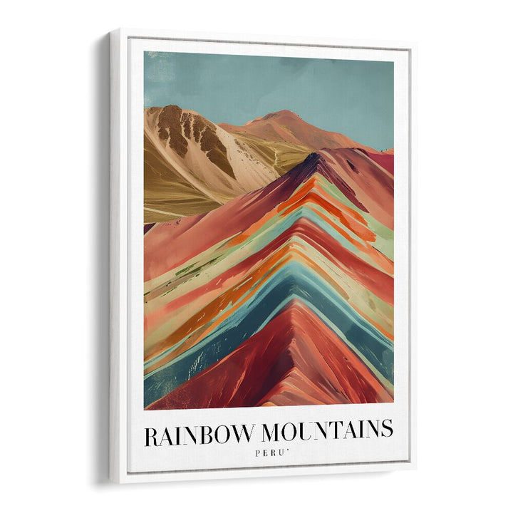 rainbow mountains-peru II travel posters in White Floater Frame