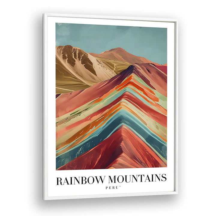 rainbow mountains-peru II travel posters in White Plain Frame