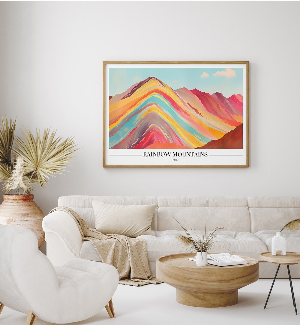 rainbow mountains-peru travel posters Artwork IV placed on a Wall 