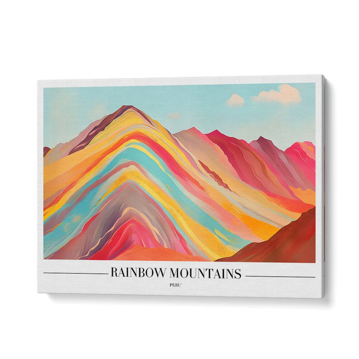 rainbow mountains-peru travel posters in Gallery Wrap