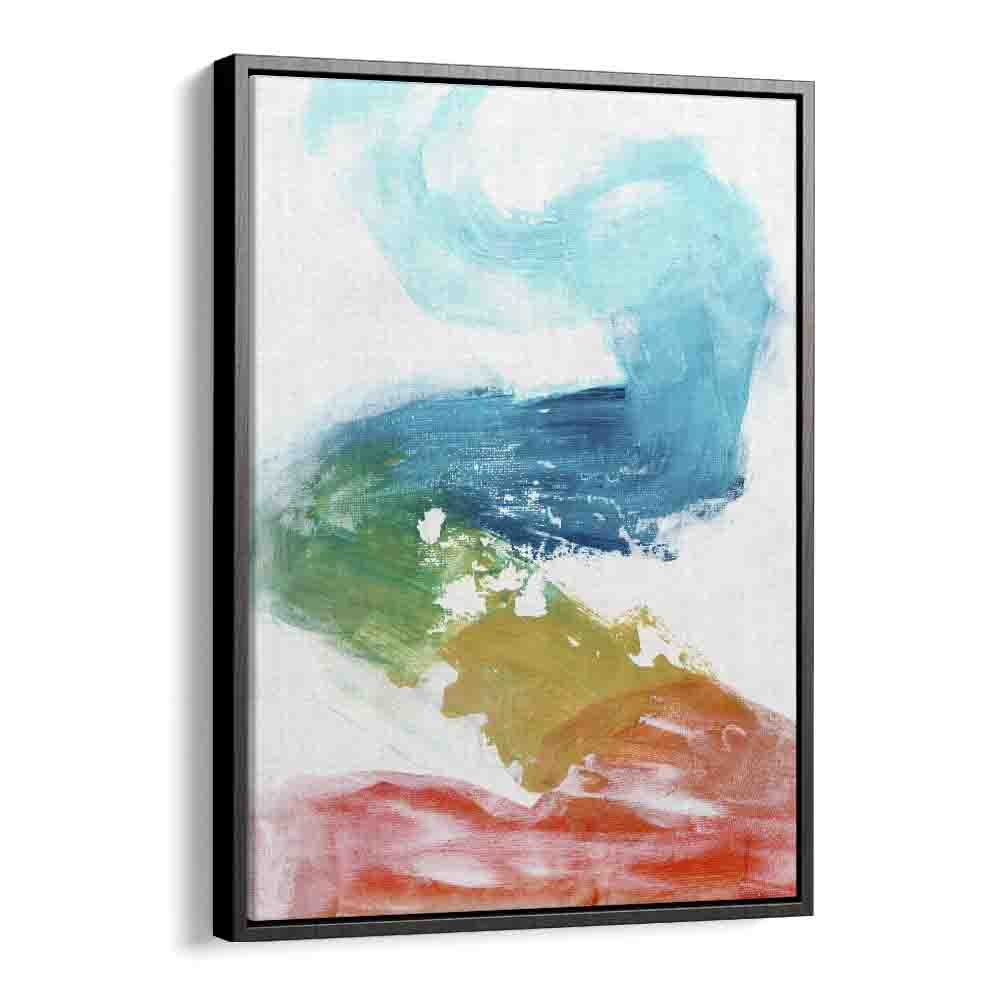 rainbow river by ejaaz haniff abstract art prints in Black Floater Frame