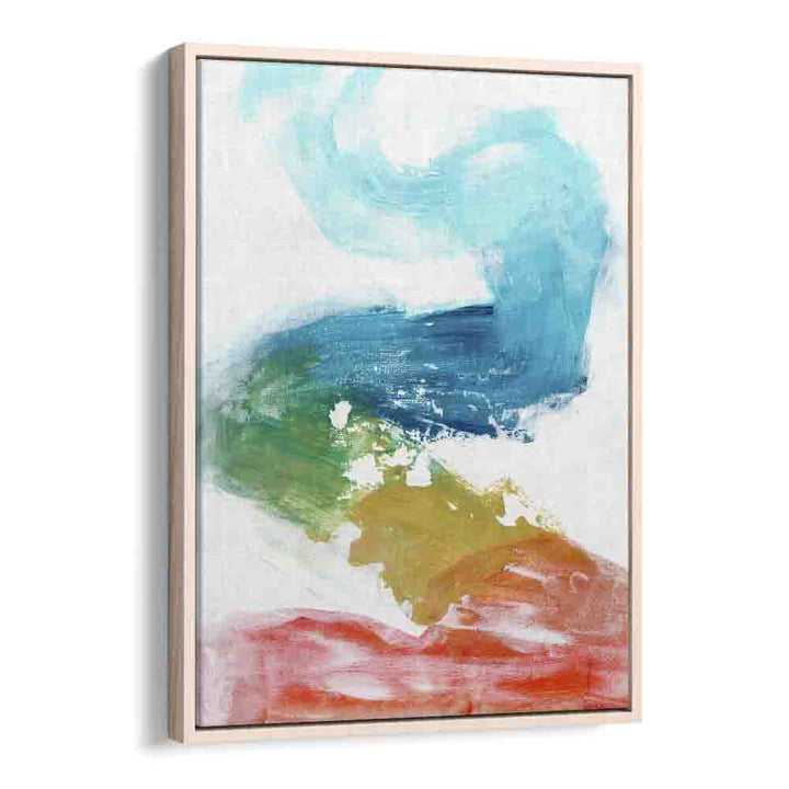 rainbow river by ejaaz haniff abstract art prints in Oak Wood Floater Frame