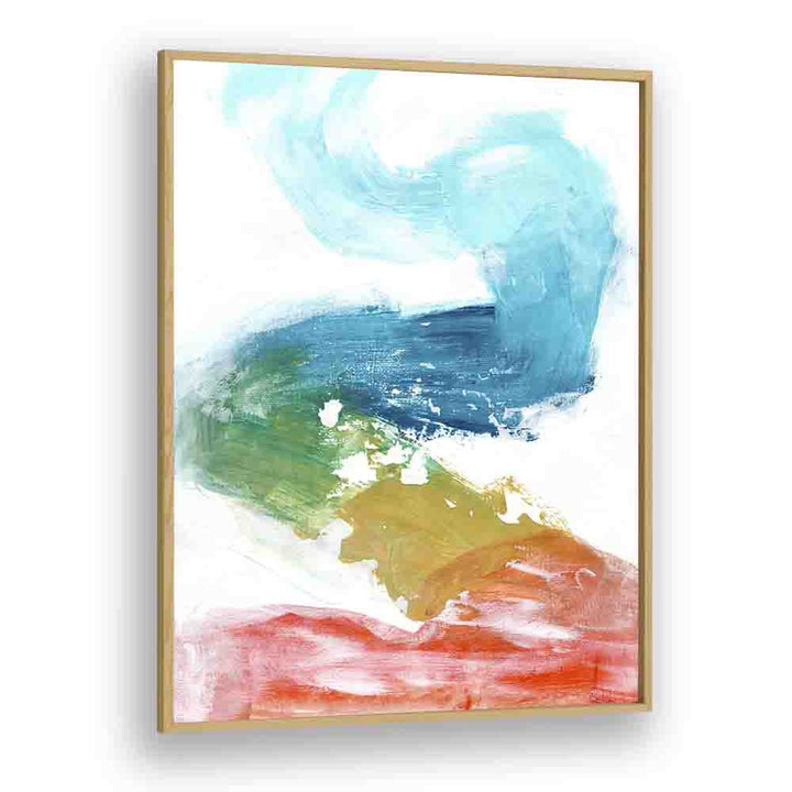 rainbow river by ejaaz haniff abstract art prints in Oak Wood Plain Frame