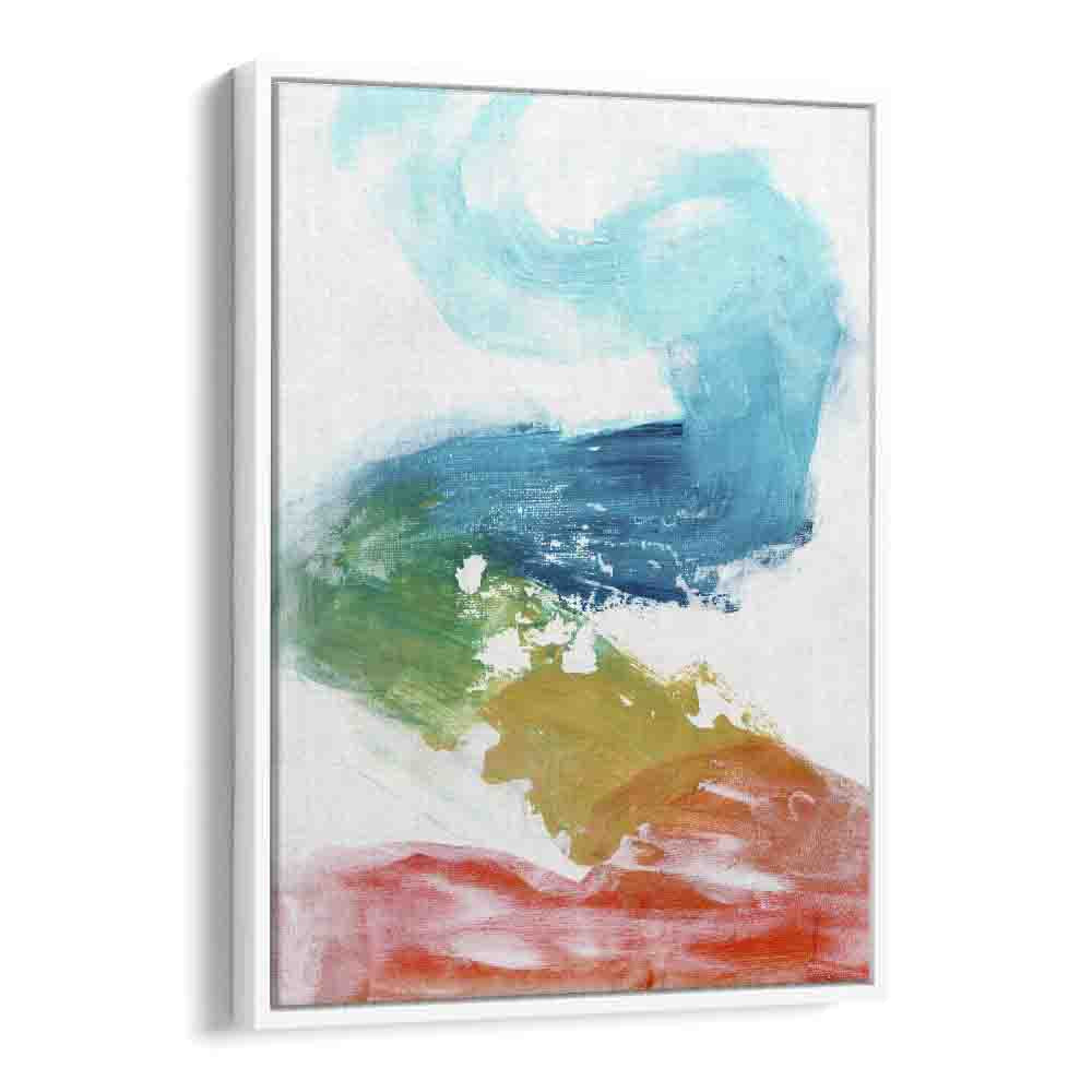 rainbow river by ejaaz haniff abstract art prints in White Floater Frame