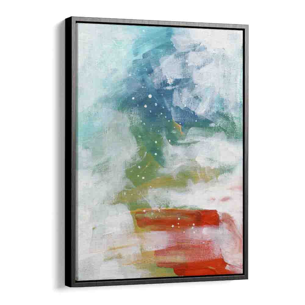 rainy rainbow by ejaaz haniff abstract art prints in Black Floater Frame