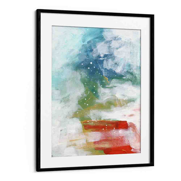 rainy rainbow by ejaaz haniff abstract art prints in Black Frame With Mount