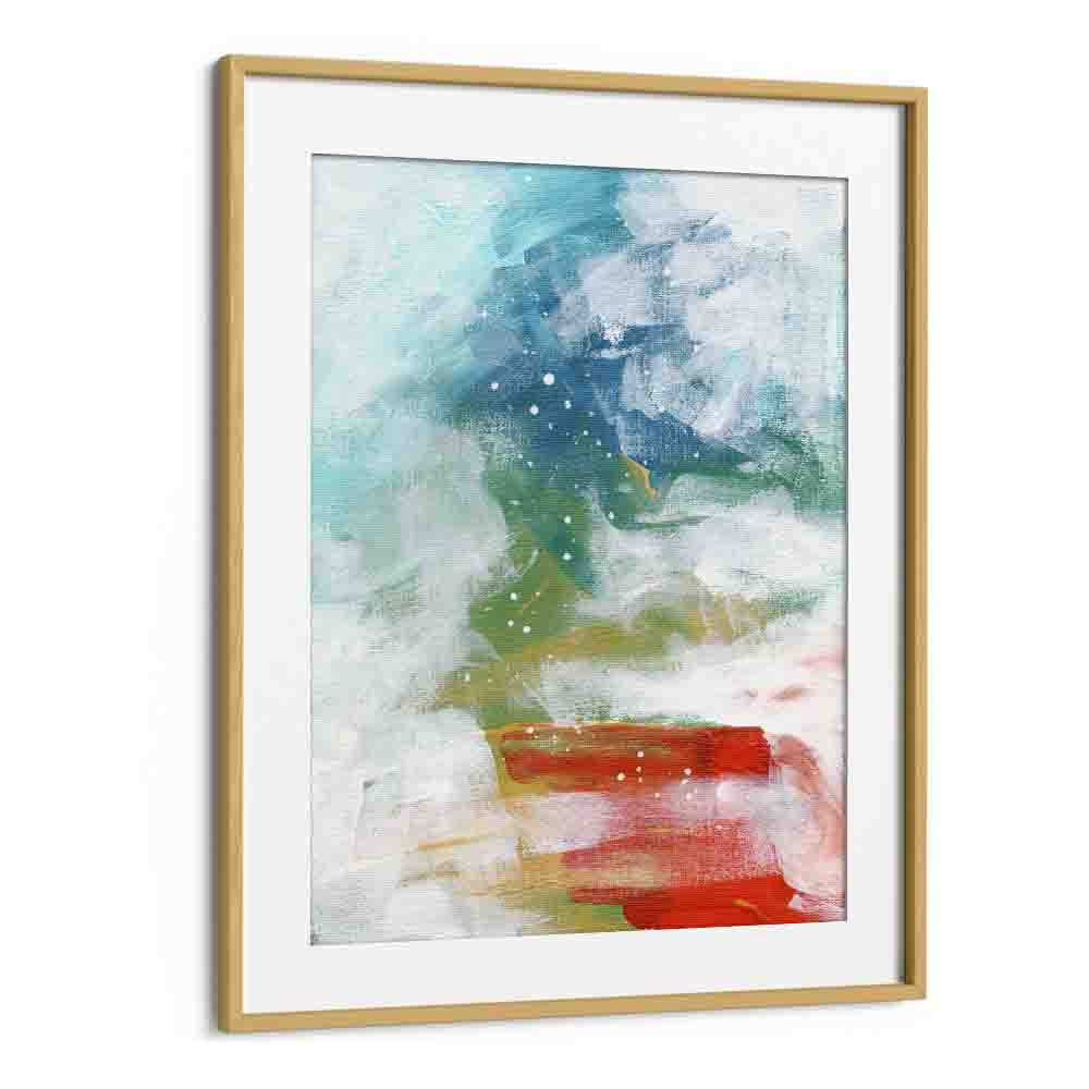 rainy rainbow by ejaaz haniff abstract art prints in Oak Wood Frame With Mount