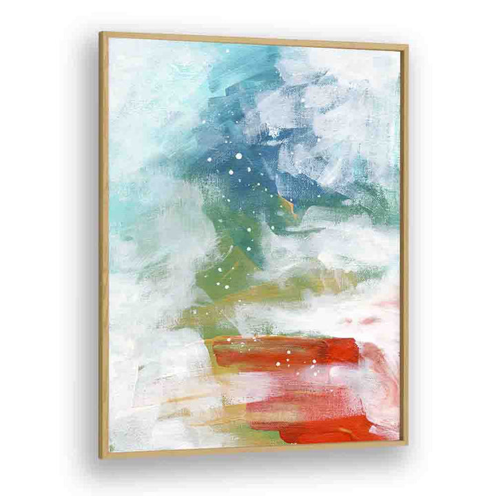 rainy rainbow by ejaaz haniff abstract art prints in Oak Wood Plain Frame