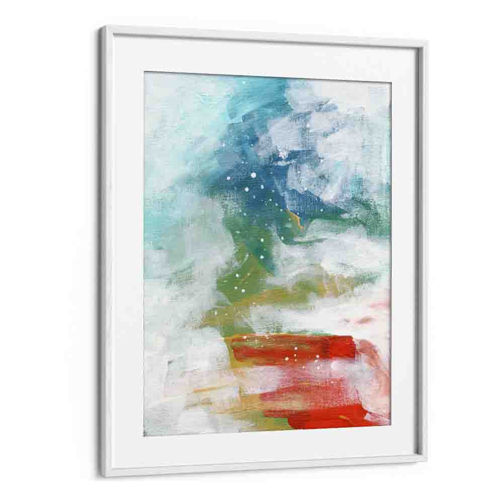 rainy rainbow by ejaaz haniff abstract art prints in White Frame With Mount