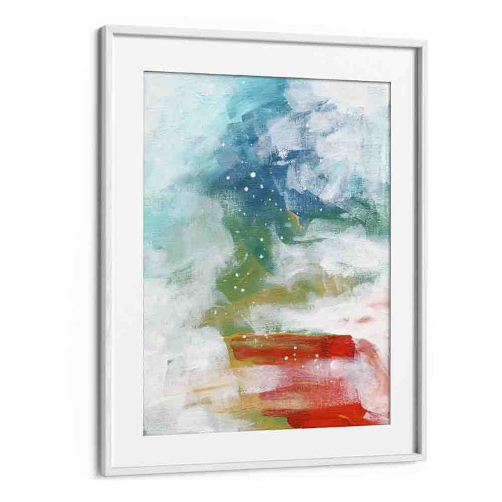 rainy rainbow by ejaaz haniff abstract art prints in White Frame With Mount