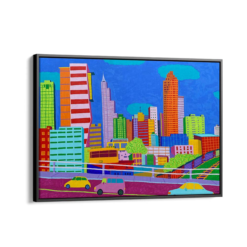 raleigh landscape art prints in Black Floater Frame